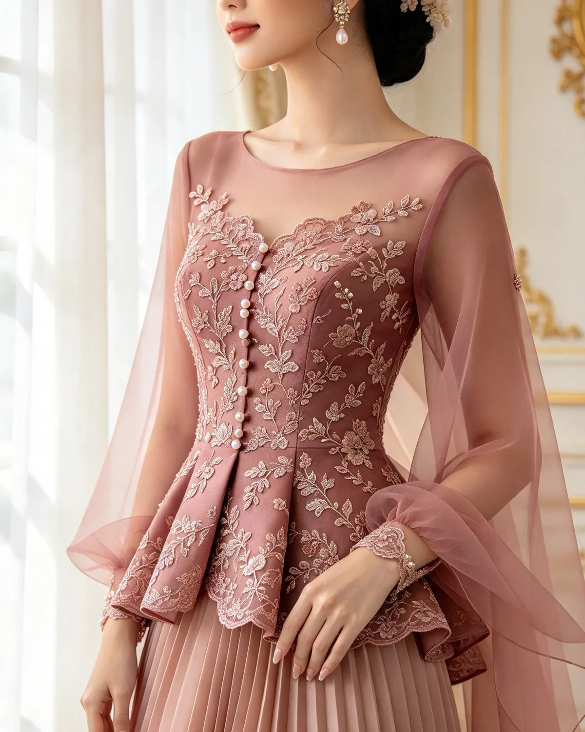 Kebaya lamaran hasil jahitan